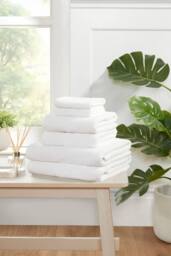Rapport Home Eden Weave Pure Cotton Face, Hand, Bath Towel & Bath Sheet Set in White - thumbnail 2