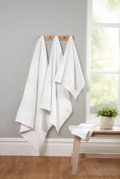 Rapport Home Eden Weave Pure Cotton Face, Hand, Bath Towel & Bath Sheet Set in White - thumbnail 3