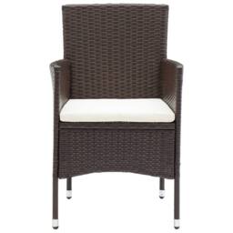 Berkfield Home Garden Dining Chairs 2 pcs Poly Rattan Brown - thumbnail 3