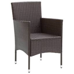 Berkfield Home Garden Dining Chairs 2 pcs Poly Rattan Brown - thumbnail 4