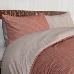 Smart Living Luxury Microfiber Duvet Cover with Pillowcase & Fitted Sheet Complete Set in Burnt Orange - Size: Single - thumbnail 3