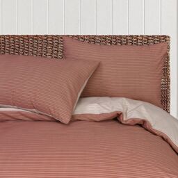 Smart Living Luxury Microfiber Duvet Cover with Pillowcase & Fitted Sheet Complete Set in Burnt Orange - Size: Single - thumbnail 4