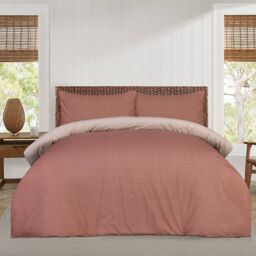 Smart Living Luxury Microfiber Duvet Cover with Pillowcase & Fitted Sheet Complete Set in Burnt Orange - Size: Single - thumbnail 1