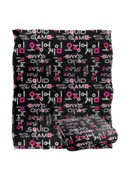 Netflix Squid Game Logo Pattern Officially Licensed Silky Touch Super Soft Throw Blanket 152 x 127 cm in White - thumbnail 2
