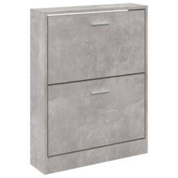 Berkfield Home Shoe Cabinet Concrete Grey 59x17x81 cm Engineered Wood - Size: 59 x 17 x 81 cm - thumbnail 4