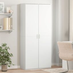 Berkfield Home Highboard White 80x35x180 cm Engineered Wood - Size: 80 x 35 x 180 cm - thumbnail 1