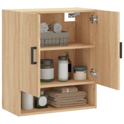 Berkfield Home Wall Cabinet Sonoma Oak 60x31x70 cm Engineered Wood in Brown - Size: 60 x 31 x 70 cm - thumbnail 4