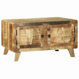 Berkfield Home Coffee Table 80x54x45 cm Solid Wood Rough Mango in Brown - Size: 80 x 54 x 45 cm - thumbnail 6