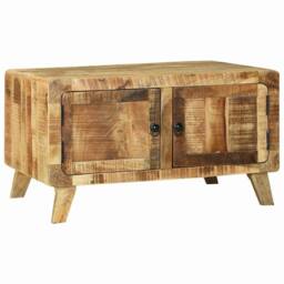 Berkfield Home Coffee Table 80x54x45 cm Solid Wood Rough Mango in Brown - Size: 80 x 54 x 45 cm - thumbnail 1