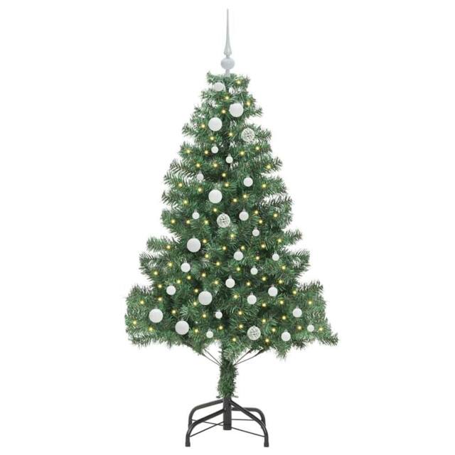 Berkfield Home Lush Christmas Tree with 150 LEDs with Stand Green 150 cm PVC - image 1