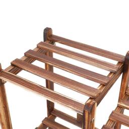 NESTLUNE Heavy Duty Wood Planter Stand Herbs Holder Flower Display Shelf in Brown - Size: 100 cm x 15 cm - thumbnail 6