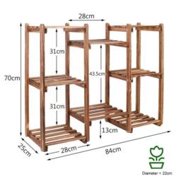 NESTLUNE Heavy Duty Wood Planter Stand Herbs Holder Flower Display Shelf in Brown - Size: 100 cm x 15 cm - thumbnail 2