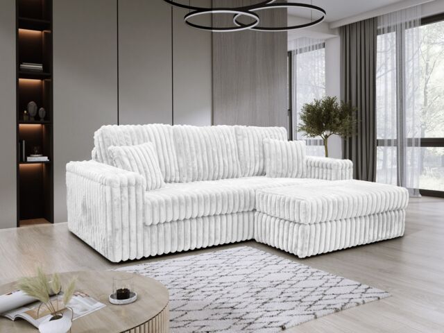 Snugg Furniture UK Limited LUXE 3 Seater Chunky Sofa with Footstool in Cream - image 1