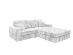 Snugg Furniture UK Limited LUXE 3 Seater Chunky Sofa with Footstool in Cream - thumbnail 3