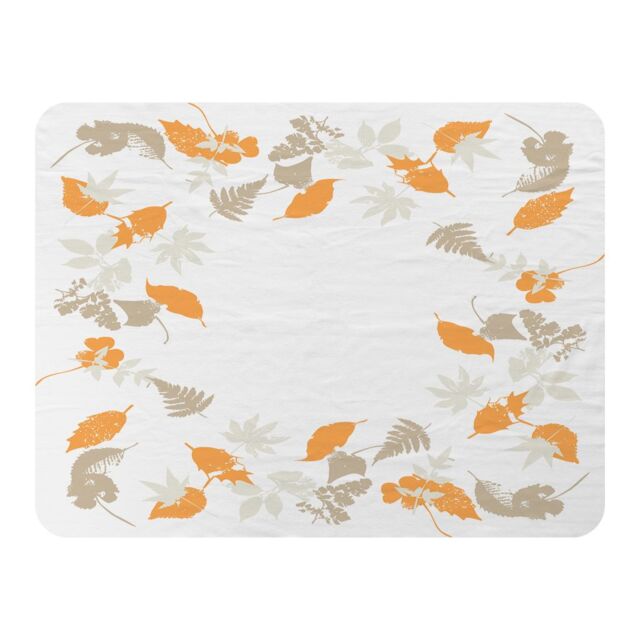 Benjamin Tate Design Orange & Grey Autumn Leaves Blanket in Natural - Size: 120 cm x 150 cm - image 1