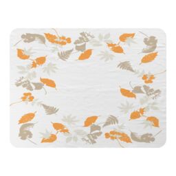 Benjamin Tate Design Orange & Grey Autumn Leaves Blanket in Natural - Size: 120 cm x 150 cm - thumbnail 1