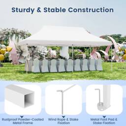Costway 3M x 6M Pop-up Canopy Tent Folding Instant Sun Shelter w/ Carrying Bag in White - thumbnail 6