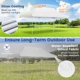 Costway 3M x 6M Pop-up Canopy Tent Folding Instant Sun Shelter w/ Carrying Bag in White - thumbnail 4