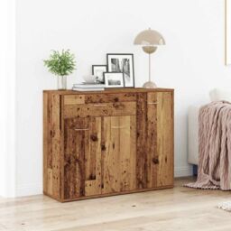 Berkfield Home Sideboard Old Wood 88x30x70 cm Engineered Wood in Brown - Size: 88 x 30 x 70 cm - thumbnail 1