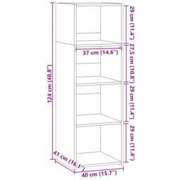 Berkfield Home Highboard Smoked Oak 40x41x124 cm Engineered Wood in Brown - Size: 40 x 41 x 124 cm - thumbnail 9