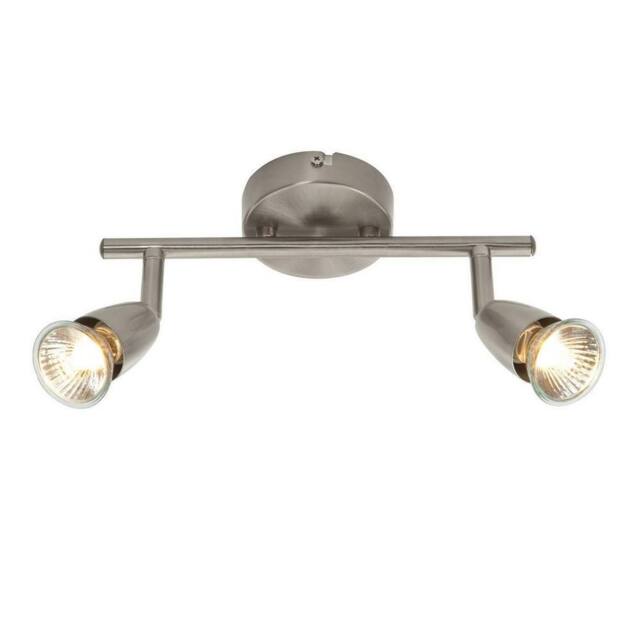Netlighting 2 Light Spotlight Satin Nickel GU10 in Grey - image 1