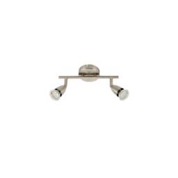 Netlighting 2 Light Spotlight Satin Nickel GU10 in Grey - thumbnail 2