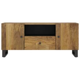 Berkfield Home TV Cabinet 105x33.5x46 cm Solid Wood Mango&Engineered Wood in Brown - thumbnail 4
