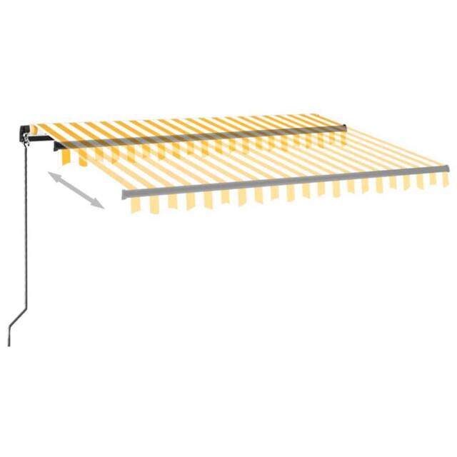 Berkfield Home Manual Retractable Awning with LED 350x250 cm Yellow & White - image 1