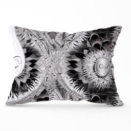 Warren Reed - Designer Abstract Moon & Sun Cushions in Grey - Size: 60 cm x 60 cm - thumbnail 1