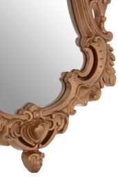 Orsina Neo-Classical Gold Finish Wall Mirror, Decorative Statement Piece, Baroque Slim Mirror With Flambeaux Details - thumbnail 4