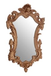 Orsina Neo-Classical Gold Finish Wall Mirror, Decorative Statement Piece, Baroque Slim Mirror With Flambeaux Details - thumbnail 2