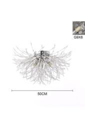 Living and Home Sputnik Flush Mount Ceiling Light in Silver - thumbnail 6