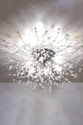 Living and Home Sputnik Flush Mount Ceiling Light in Silver - thumbnail 4