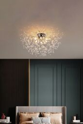 Living and Home Sputnik Flush Mount Ceiling Light in Silver - thumbnail 2