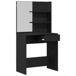 Berkfield Home Black Oak Dressing Table with Mirror - 74.5 x 40 x 141 cm - thumbnail 5