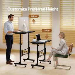 KORVIXA Standing Desk Small Adjustable Height Folding in Black - Size: 100 cm x 100 cm - thumbnail 3