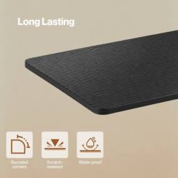 KORVIXA Standing Desk Small Adjustable Height Folding in Black - Size: 100 cm x 100 cm - thumbnail 4