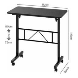 KORVIXA Standing Desk Small Adjustable Height Folding in Black - Size: 100 cm x 100 cm - thumbnail 2