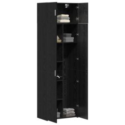 Berkfield Home Storage Cabinet Black Oak 70x42.5x225 cm Engineered Wood - thumbnail 3
