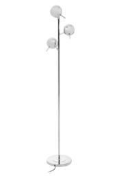 Orsina Chrome Floor Lamp With Three Dome Shades, Adjustable Arched Frame With Chrome Finish, 3 Light Floor Lamp in Silver - thumbnail 1
