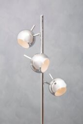 Orsina Chrome Floor Lamp With Three Dome Shades, Adjustable Arched Frame With Chrome Finish, 3 Light Floor Lamp in Silver - thumbnail 3