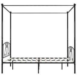 Berkfield Home Canopy Bed Frame Black Metal 200x200 cm - thumbnail 4