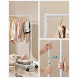 Kelvenix Clothes Rail on Wheels in White - thumbnail 4