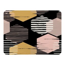Benjamin Tate Design Yellow White & Pink Hexagons Blanket in Natural - Size: 120 cm x 150 cm - thumbnail 1