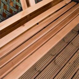 Kelvenix 3 Seater Wooden Garden Bench Twin Cross, Solid Pine Outdoor Patio Seat in Brown - thumbnail 5