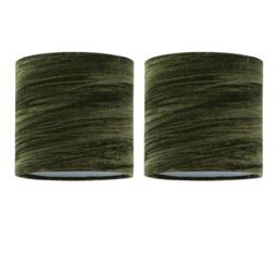 First Choice Lighting Set of 2 Green Crushed Velvet 15.5cm Table Lamp Shades - thumbnail 1