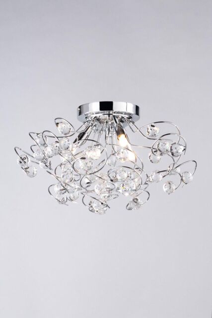 BHS Lighting Lila Flush Ceiling Light in Metallic Silver - image 1