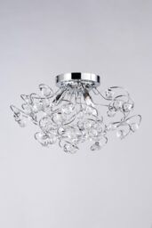BHS Lighting Lila Flush Ceiling Light in Metallic Silver - thumbnail 2