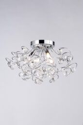BHS Lighting Lila Flush Ceiling Light in Metallic Silver