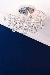 BHS Lighting Lila Flush Ceiling Light in Metallic Silver - thumbnail 4